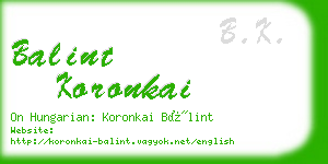 balint koronkai business card